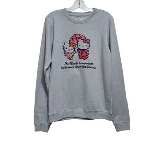 Wear18 Hello Kitty Design Graphic Gray Crew Neck Sweatshirt Sweater Size M